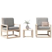 Juego de muebles de jardín 3 piezas madera maciza de pino