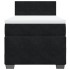 Cama box spring con colchón terciopelo negro 100x200