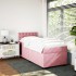 Cama box spring con colchón terciopelo rosa 90x200