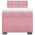 Cama box spring con colchón terciopelo rosa 90x200