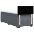 Cama box spring con colchón terciopelo gris oscuro 100x200