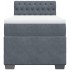 Cama box spring con colchón terciopelo gris oscuro 90x200