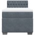 Cama box spring con colchón terciopelo gris oscuro 90x190