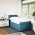 Cama box spring con colchón terciopelo azul oscuro 90x200