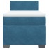 Cama box spring con colchón terciopelo azul oscuro 90x200