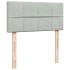 Cama box spring con colchón terciopelo gris claro 100x200