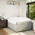 Cama box spring con colchón terciopelo gris claro 120x200