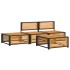 Set sofás de jardín con cojines 4 pzas madera maciza de