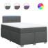Cama box spring con colchón tela gris oscuro 120x200