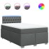 Cama box spring con colchón tela gris oscuro 120x200