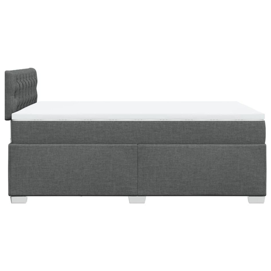 Cama box spring con colchón tela gris oscuro 120x200