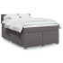 Cama box spring con colchón cuero sintético gris 140x200