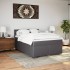 Cama box spring con colchón cuero sintético gris 140x200