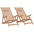 Sillas de playa plegables 2 unidades tela y madera maciza