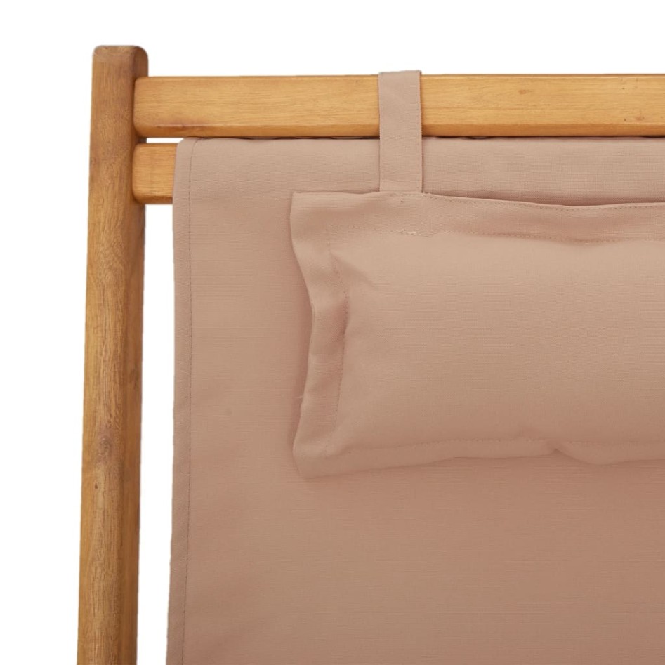 Sillas de playa plegables 2 unidades tela y madera maciza