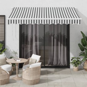 Toldo retráctil automático luz LED antracita blanco 300x250