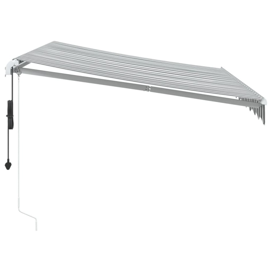 Toldo retráctil automático luz LED antracita blanco 300x250