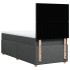 Cama box spring con colchón tela gris oscuro 80x200