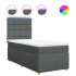 Cama box spring con colchón tela gris oscuro 80x200
