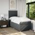 Cama box spring con colchón tela gris oscuro 80x200