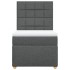 Cama box spring con colchón tela gris oscuro 80x200