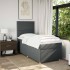 Cama box spring con colchón tela gris oscuro 90x190
