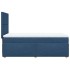 Cama box spring con colchón tela azul 90x200