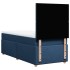 Cama box spring con colchón tela azul 90x200