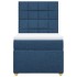 Cama box spring con colchón tela azul 90x200