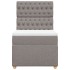 Cama box spring con colchón tela gris taupe 90x200