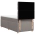 Cama box spring con colchón tela gris taupe 90x200