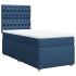 Cama box spring con colchón tela azul 90x200