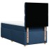 Cama box spring con colchón tela azul 90x200
