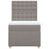 Cama box spring con colchón tela gris taupe 90x200