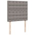 Cama box spring con colchón tela gris taupe 90x200