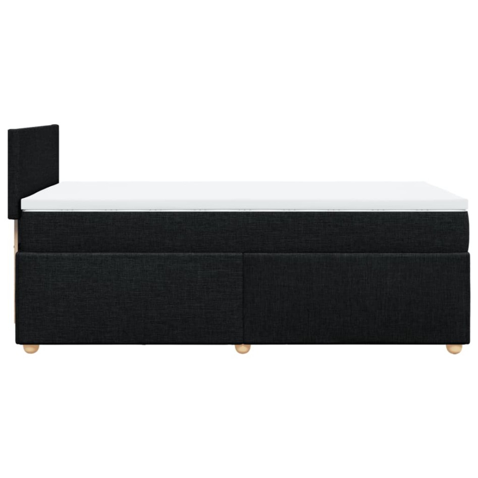 Cama box spring con colchón tela negro 90x200