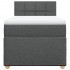 Cama box spring con colchón tela gris oscuro 90x200