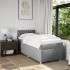 Cama box spring con colchón tela gris claro 90x200