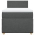 Cama box spring con colchón tela gris oscuro 100x200