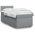 Cama box spring con colchón tela gris claro 100x200