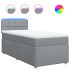 Cama box spring con colchón tela gris claro 100x200