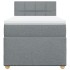 Cama box spring con colchón tela gris claro 100x200