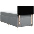 Cama box spring con colchón tela gris claro 100x200