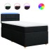 Cama box spring con colchón tela negro 100x200