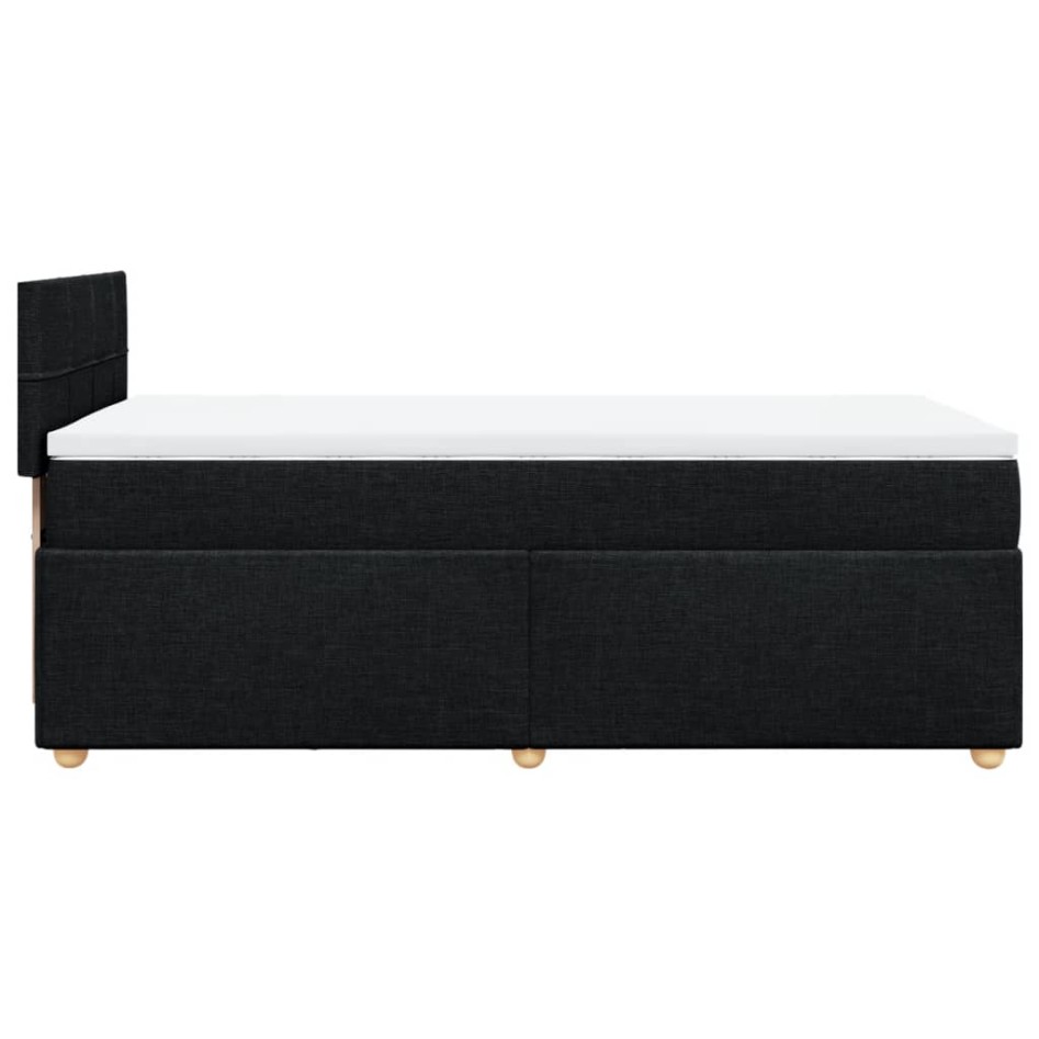 Cama box spring con colchón tela negro 100x200