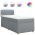Cama box spring con colchón tela gris claro 100x200