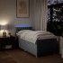 Cama box spring con colchón tela gris claro 100x200