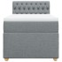 Cama box spring con colchón tela gris claro 100x200