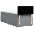 Cama box spring con colchón tela gris claro 100x200
