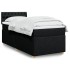 Cama box spring con colchón tela negro 100x200